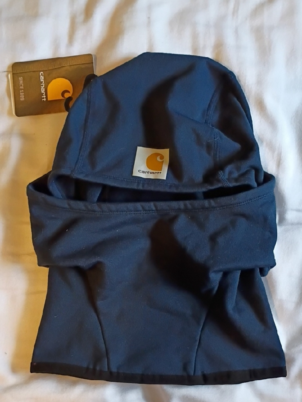Carhartt Navy Hooded Balaclava with Logo Patch